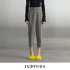 JUDYHUA 黑白格纹设计款锥形裤 商品缩略图0
