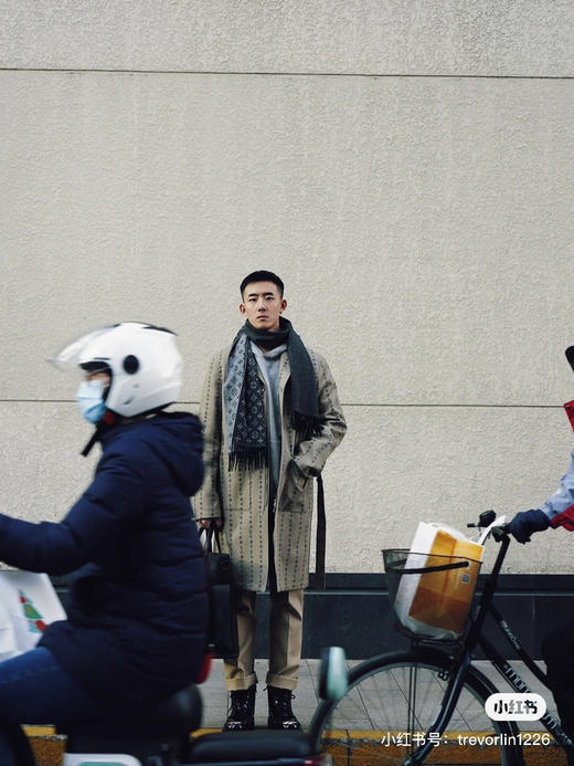 LV 渐变撞色边缘男款-黑灰色 商品图2