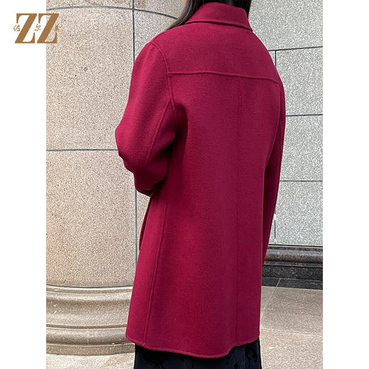 佐尔美冬季新款双面呢大衣纯色呢子大衣外套女中长款E54ST41 商品图2