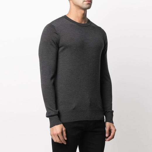 EMPORIO ARMANI 阿玛尼 男士初剪羊毛圆领长袖针织衫 浅灰色 8N1M42 1M67Z 0610 商品图1