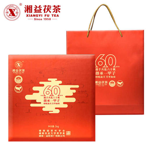 黑茶丨湘益茯茶 正宗纪念茶 峥嵘60礼盒 1kg 商品图0