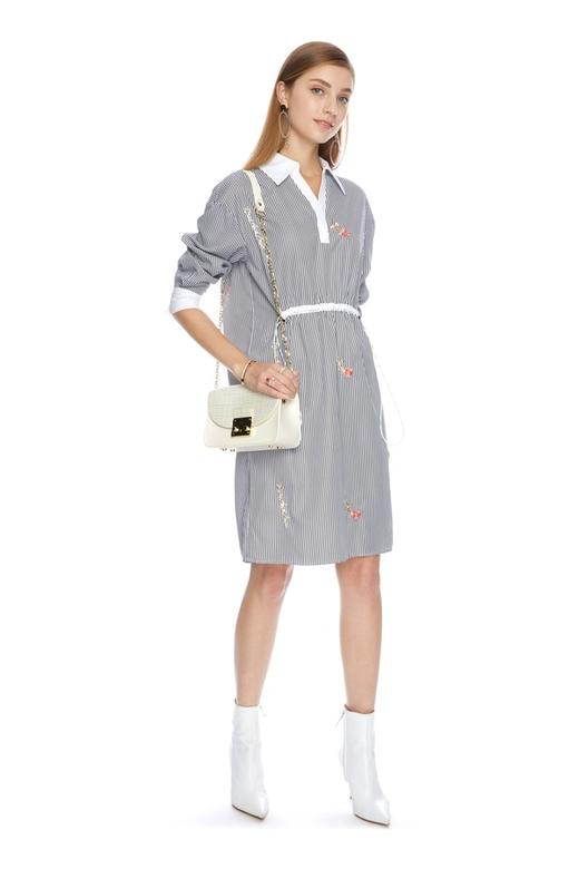 EMC亿美丞 条纹绣花连衣裙 3865 商品图0