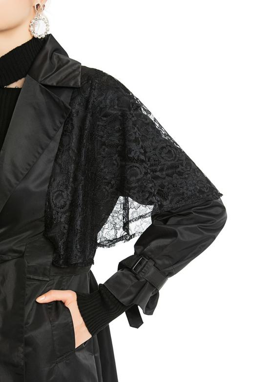 NOIR 蕾丝装饰西装式风衣 4220 商品图4