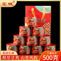宝城财运到大红袍茶叶10罐装共500克散装礼盒A502