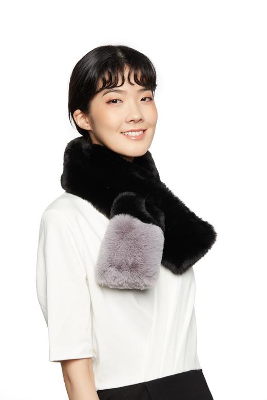 OCTAVIA 拼色短毛围巾 5827 商品图2