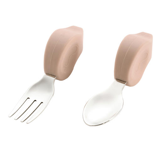 Qlittle叉勺宝宝辅食勺学吃饭短柄勺婴儿训练勺叉不锈钢儿童餐具 商品图2