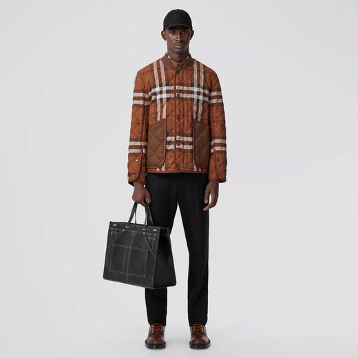 BURBERRY 巴宝莉 男士格纹菱形绗缝棉质飞行夹克棉服 格子 8054454 A9697 商品图3