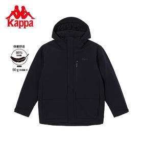 Kappa卡帕85羽绒服2022新款男高领连帽防寒服复古工装羽绒服外套