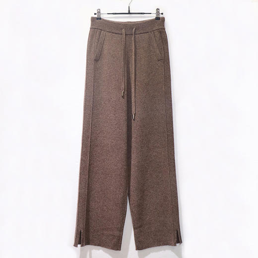 WW  S3678羊毛阔腿裤宽松直筒弹力针织系带休闲裤 商品图5