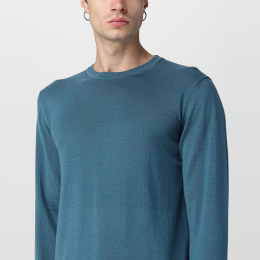 EMPORIO ARMANI 阿玛尼 男士初剪羊毛圆领长袖针织衫 蓝色 8N1M42 1M67Z 0909 商品图2