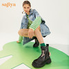 【限时秒S】Safiya/索菲娅 辣妹炸街2022冬季新款开拆卸小众撞色蝴蝶结厚底马丁靴 SF24116109 商品缩略图7