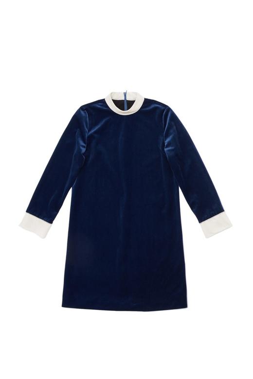 AVA 拼色丝绒连衣裙 4823 商品图4