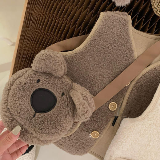 【小熊毛毛马甲】韩版童装儿童马甲外套22秋冬季新品可爱小熊熊宝宝加绒羊羔毛马甲 商品图8