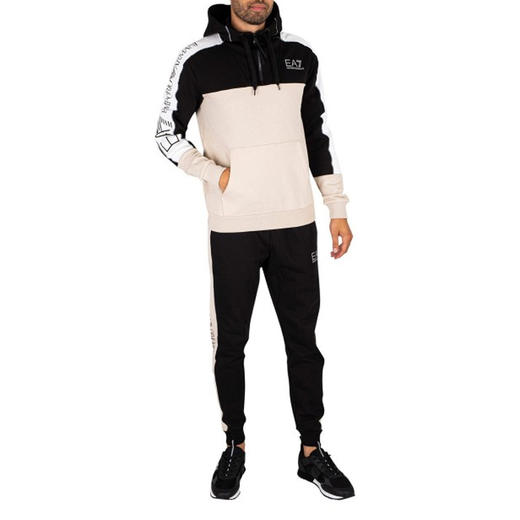 EMPORIO ARMANI EA7 阿玛尼 男士棉质字母徽标印花休闲运动裤 黑色 6LPP60 PJ07Z 0200 商品图3