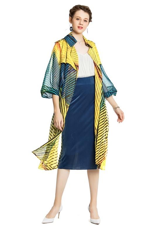 DONG DE XI 渐变拼色条纹外套 3712 商品图1