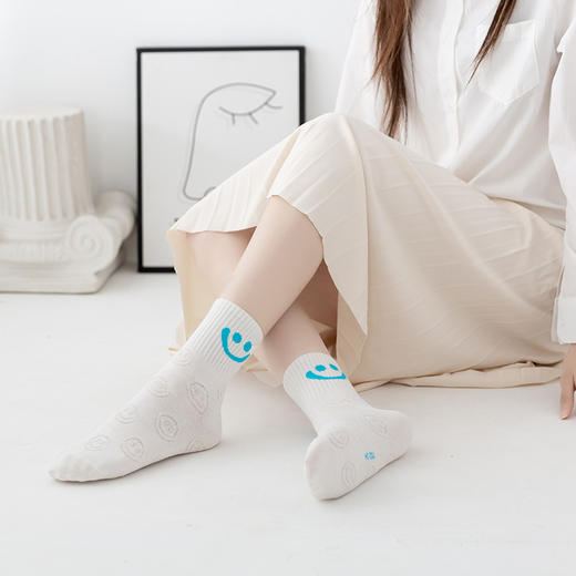 「1套5双装！12套可选」秋冬款袜子 女日系学院风可爱中筒保暖女士高腰棉袜配饰 商品图3