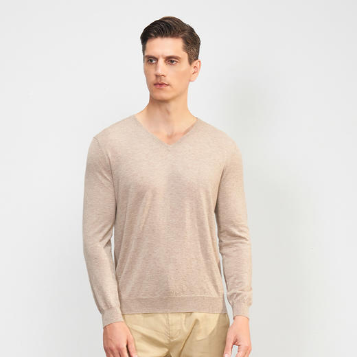 【小山羊绒内衣男士V领A版】METTE羊绒世家秋冬男小山羊绒内衣V领纯色内搭保暖薄毛衣 商品图2