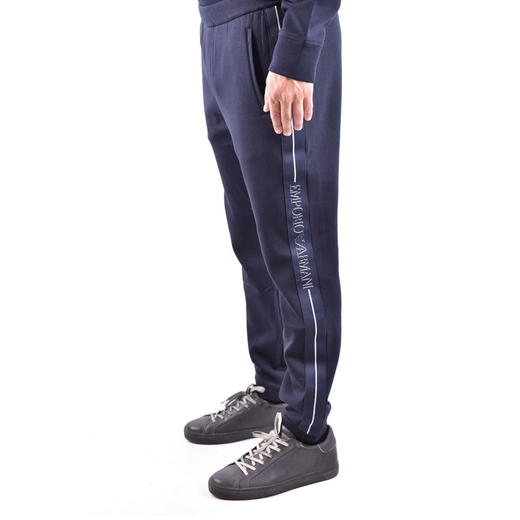 EMPORIO ARMANI 阿玛尼 男士棉质字母徽标印花休闲运动裤 深蓝色 6L1P96 1JHSZ 0920 商品图2