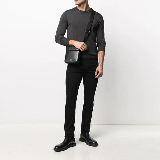 EMPORIO ARMANI 阿玛尼 男士初剪羊毛圆领长袖针织衫 浅灰色 8N1M42 1M67Z 0610 商品图3