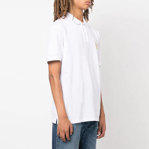EMPORIO ARMANI 阿玛尼 男士棉质心形徽标贴花短袖 Polo 衫 白色 6L1FD9 1JTKZ 01D2 商品图1