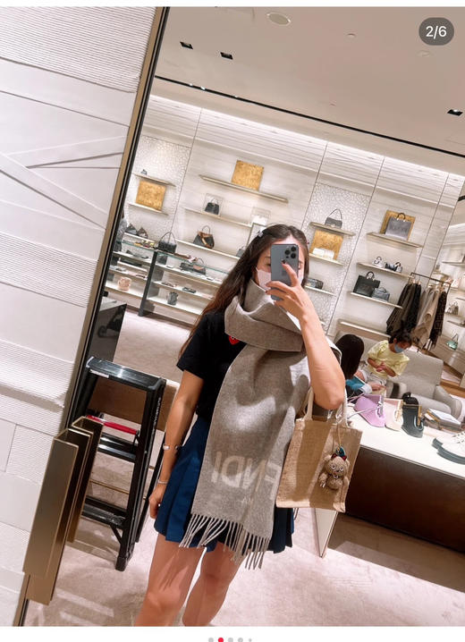 Fendi2022新款围巾-黑灰 商品图8