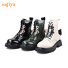 【限时秒S】Safiya/索菲娅 辣妹炸街2022冬季新款开拆卸小众撞色蝴蝶结厚底马丁靴 SF24116109 商品缩略图5