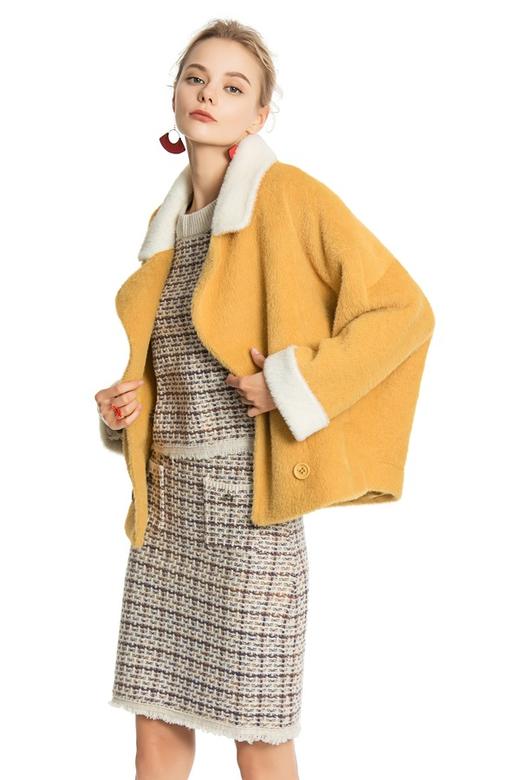 ELLA JADE 黄色短毛外套 4269 商品图0