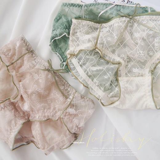 【 牛奶女士内裤】法式纯欲甜美少女无痕可爱蕾丝内裆提臀透气女生内裤 商品图4