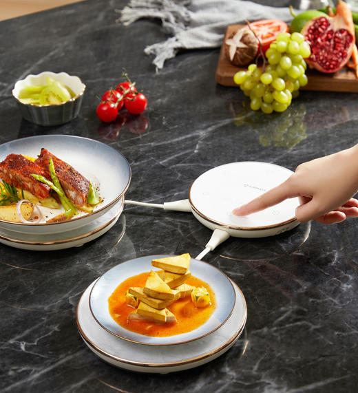 花开富贵艾美特饭菜保温板热菜板暖菜板家用桌面转盘餐桌加热神器 商品图2