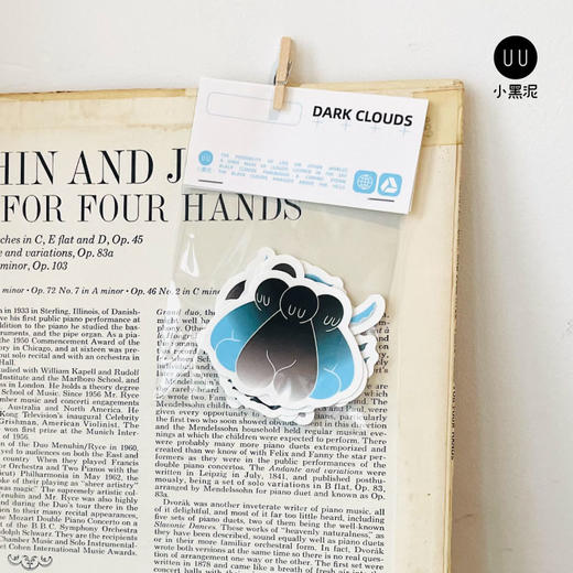 小黑泥｜乌云走了｜9张一组｜贴纸手帐素材复古装饰卡通手机平板 商品图3