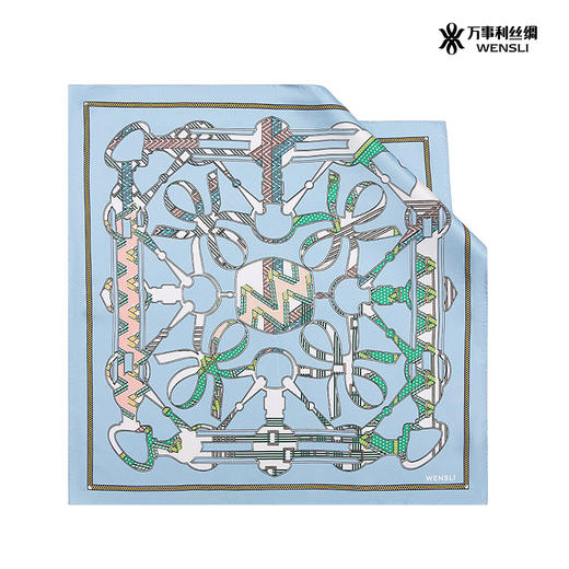 WENSLI/万事利 双面印花小方巾-空白格 商品图3