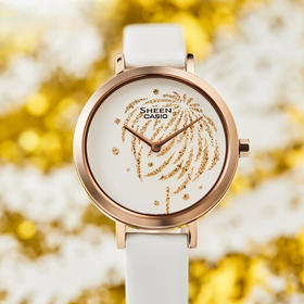【时计廊】卡西欧SHEEN “花火系列” 人造蓝宝石玻璃镜面防水优雅女表SHE-C130