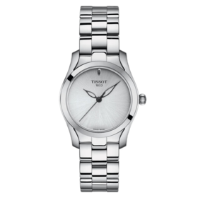 【时计廊】天梭(TISSOT)瑞士手表 海浪系列 优雅气质时尚石英表女 银色表盘T112.210.11.031.00
