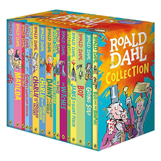 罗尔德达尔英文原版16册全套系列书 Roald Dahl Collection 16 Books Box Set 查理和巧克力工厂好心眼巨人魔法手指了不起的狐狸爸爸 商品图1