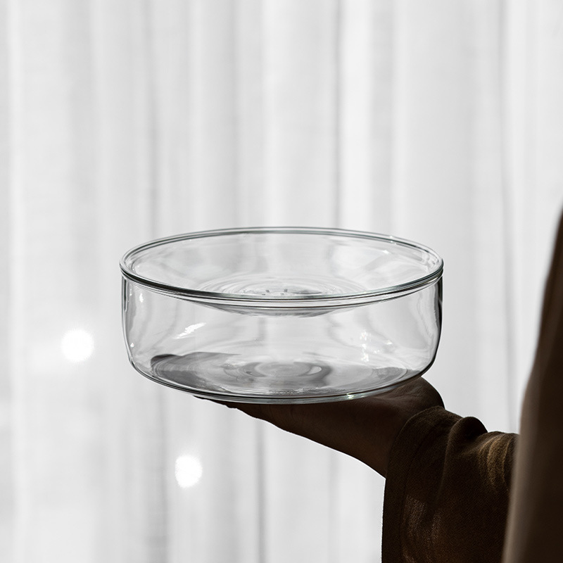 透明玻璃壶承茶托圆形干泡台储水茶盘茶壶托盘茶台功夫茶具零配件