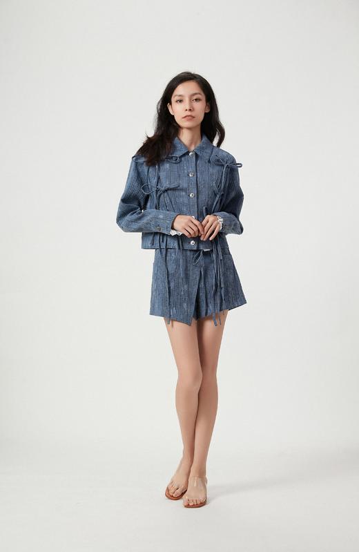 复古牛仔飘带外套 商品图3