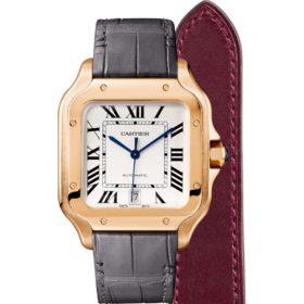 卡地亚 Cartier Santos de Cartier 山度士腕表 大号 18K玫瑰金 自动上链 WGSA0019