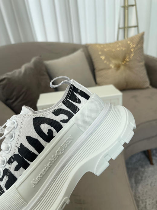 低帮白色黑字母帆布印花 商品图1