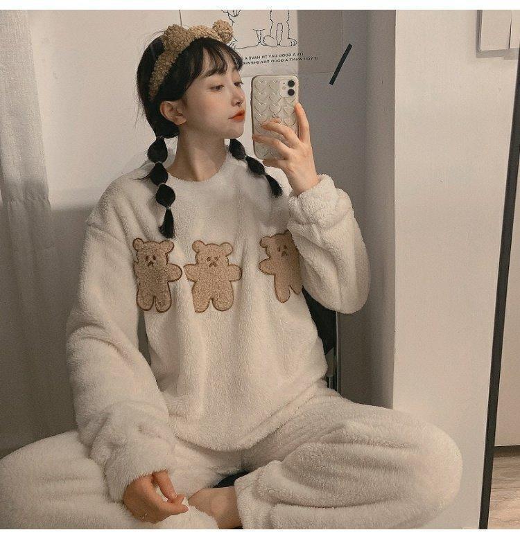 三黄熊-长毛绒-白