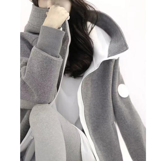 裁缝学苑AQ135 新款立领拉链连帽外套纸样女装中长款卫衣服装打板 商品图2