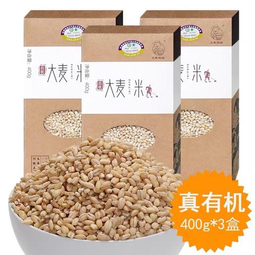 义箪稻粱有机大麦米400g*3盒五谷杂粮粗粮大麦仁米粥米原料真空装 商品图0