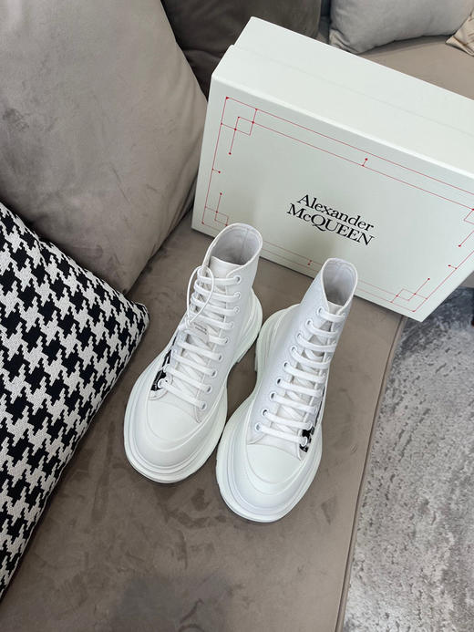 高帮白色黑字母帆布印花 商品图4