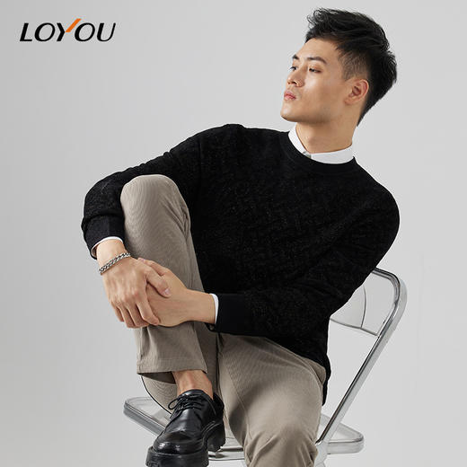 【名盾】LOYOU/朗逸秋冬新款毛衫闪耀时尚套头保暖针织衫 商品图3