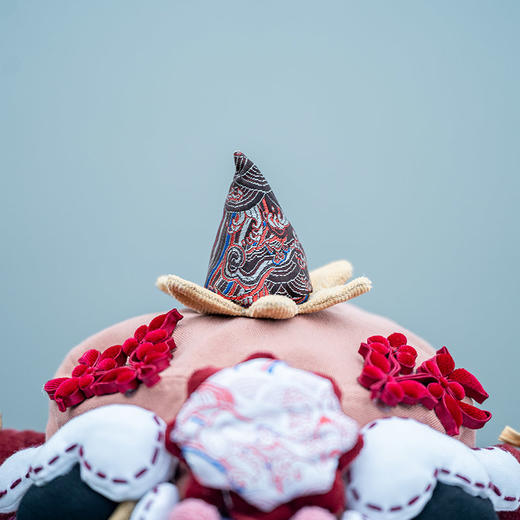 【2.10停发】芽小七原创国潮醒狮夏季手工渔夫帽情侣款大帽檐盆帽遮阳帽防晒 商品图3