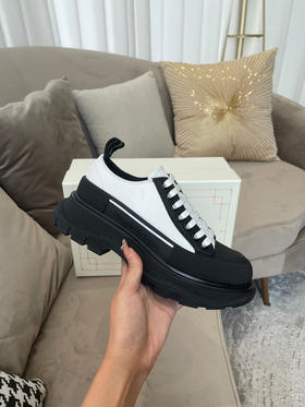 黑白拼色低帮帆布