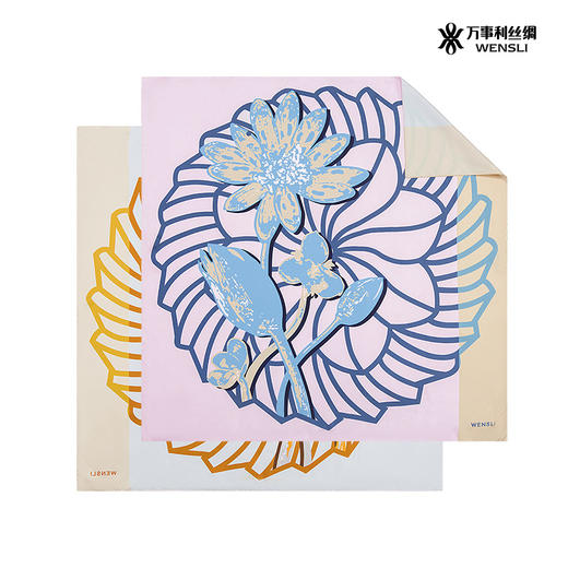 WENSLI/万事利 双面印花大方巾-好运连连 商品图4