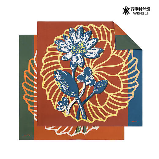 WENSLI/万事利 双面印花大方巾-好运连连 商品图3