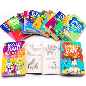 罗尔德达尔英文原版16册全套系列书 Roald Dahl Collection 16 Books Box Set 查理和巧克力工厂好心眼巨人魔法手指了不起的狐狸爸爸