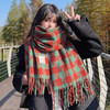 2022新款黑白大方格子加厚围巾女秋冬季韩版ins百搭流 秋冬季保暖披肩情侣款两用围脖 商品缩略图5