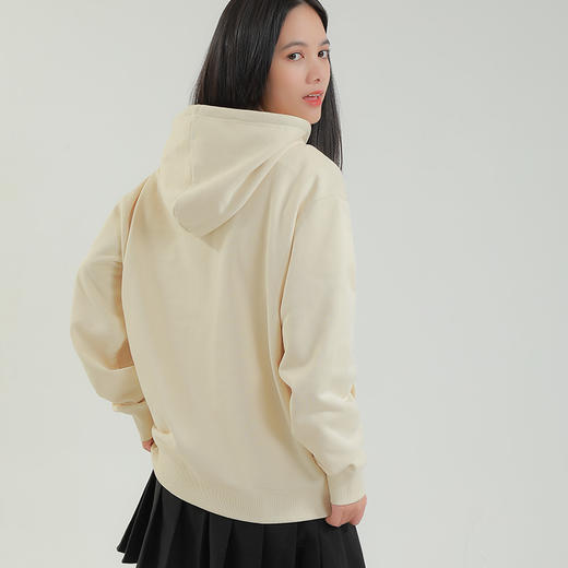 大英博物馆logo系列建筑刺绣男女同款米色连帽街头潮流休闲卫衣 商品图3